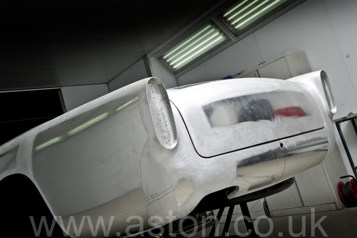 1964 aston martin convertible rear end restoration detail