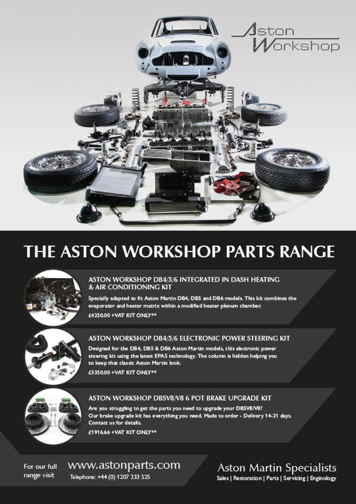 The Aston Workshop Parts Range Flyer